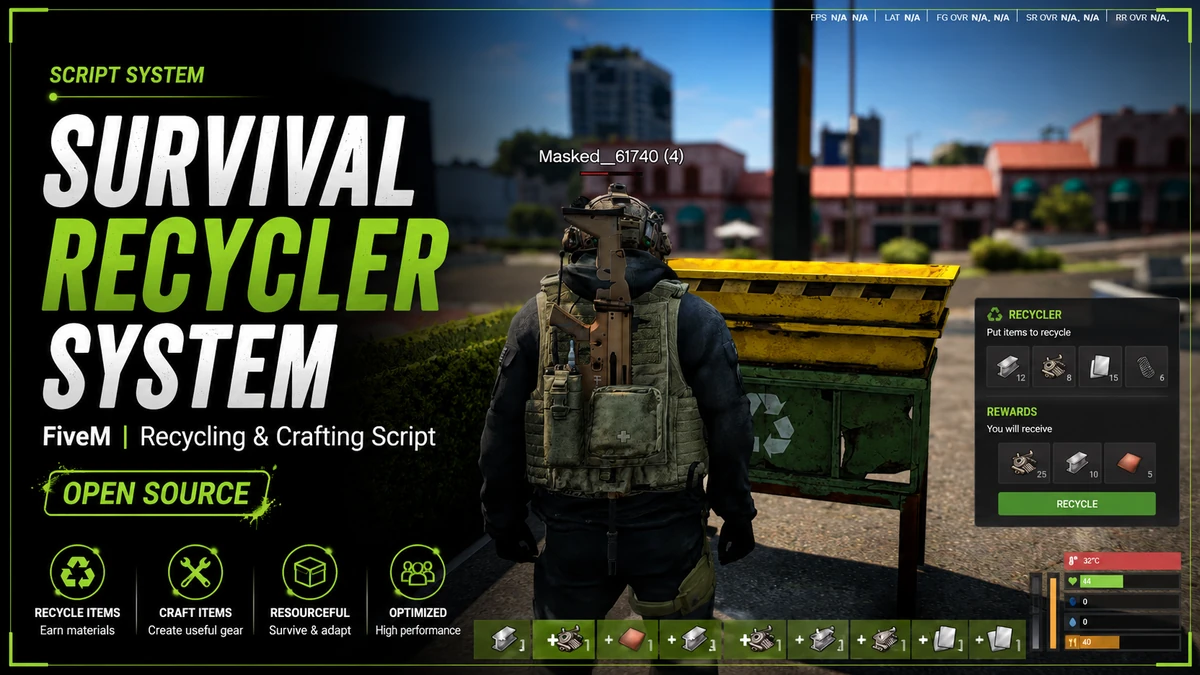 Survival Recycler System FiveM | Recycling & Crafting Script | Open Source